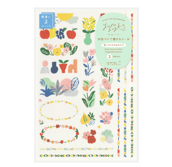 Midori - Yuru Log - Sticker Sheet - Textile Motif