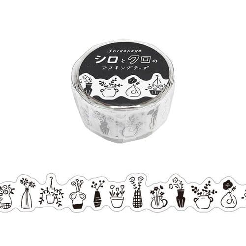 Mind Wave - Masking Tape - Black & White - Vase