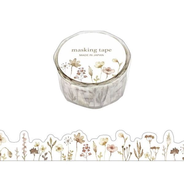 Mind Wave - Masking Tape - Brown Flowers