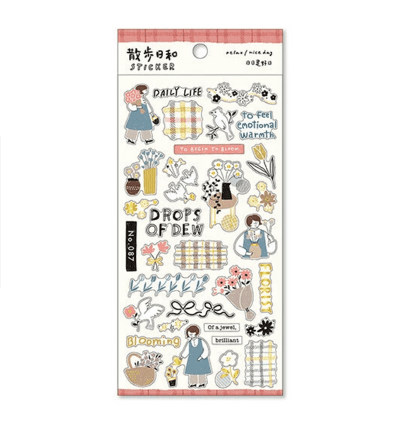 Mind Wave - Sticker Sheet - Relax/Nice Day Collection - Going to a Flower Shop