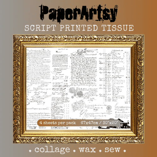 PaperArtsy - Printed Tissue - Script