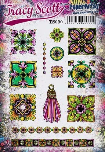 PaperArtsy - Rubber Stamps - E³ Tracy Scott 090 (A5 set, trimmed, on EZ)
