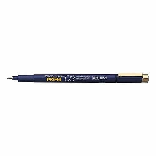 Pigma Micron - Blue Barrel - Black 03
