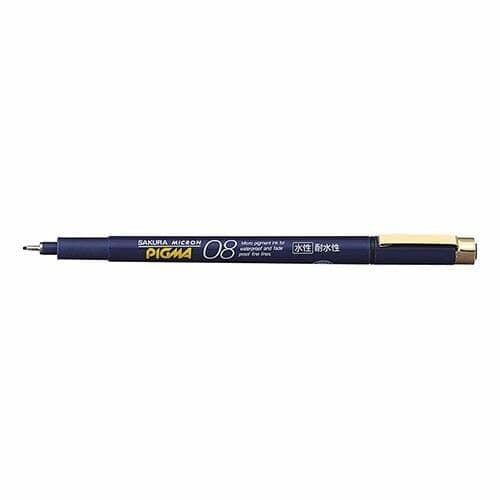 Pigma Micron - Blue Barrel - Black 08