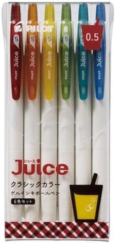 Pilot - Juice 0.5mm Pen - Classic Colours - Set of Six