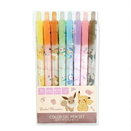 Pocket Monsters - Pokemon - Retractable Gel Pens 0.38mm - 8pk