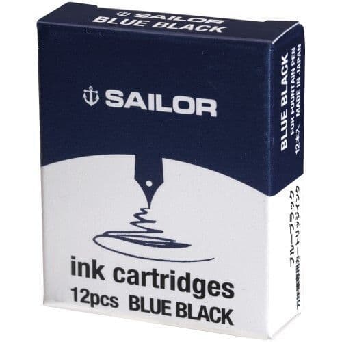 Sailor - Dye Ink Cartridges (12pk) - Blue/Black