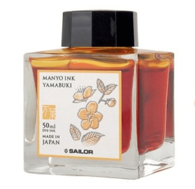 Sailor - Manyo Fountain Pen Ink 50ml - Yamabuki