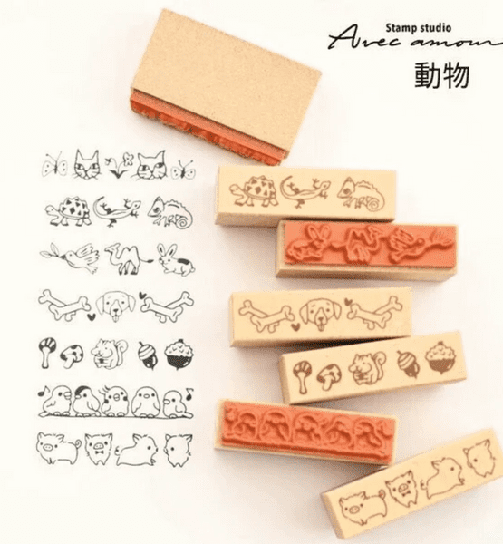 Sanby - 7pc Mini Border Stamp Set - Animals