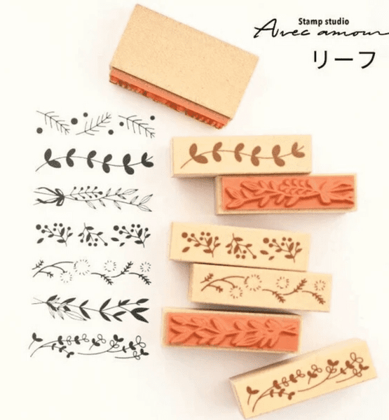 Sanby - 7pc Mini Border Stamp Set - Leaf