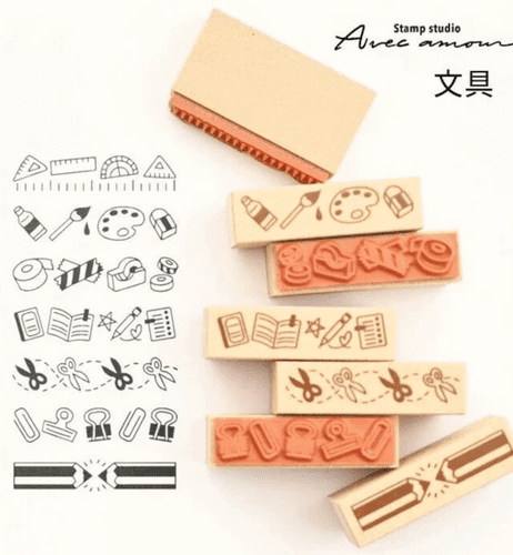 Sanby - 7pc Mini Border Stamp Set - Stationery