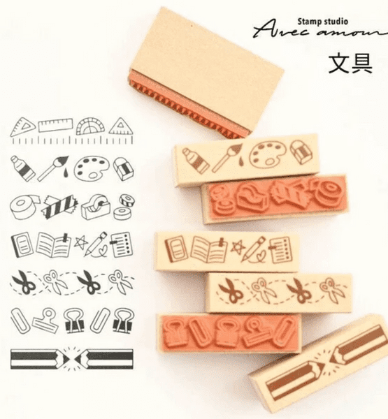 Sanby - 7pc Mini Border Stamp Set - Stationery