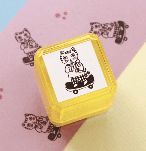 Sanby Stamps - Self Inking Stamp - Yumi Kitsagishi - Outgoing Cat