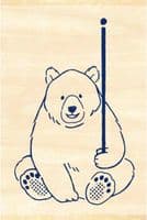 Sanby Stamps - Wood Mounted Rubber Stamp - Aibo Bear TSW099