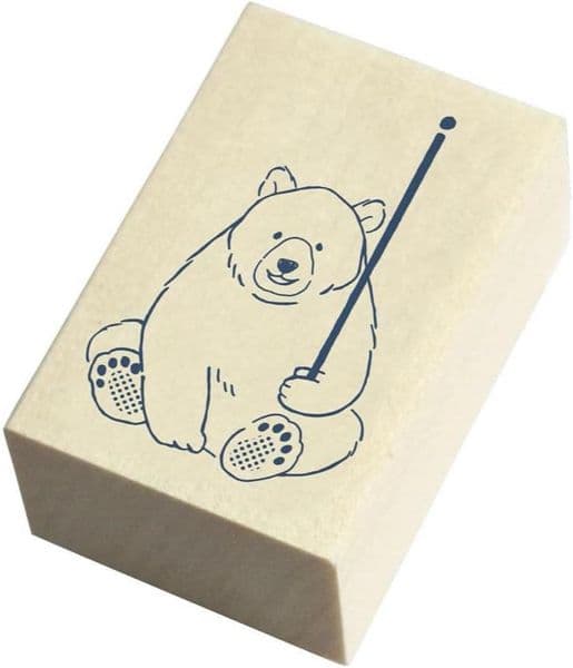 Sanby Stamps - Wood Mounted Rubber Stamp - Aibo Bear TSW099