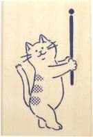 Sanby Stamps - Wood Mounted Rubber Stamp - Aibo Neko TSW085
