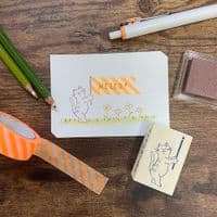 Sanby Stamps - Wood Mounted Rubber Stamp - Aibo Neko TSW085