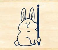 Sanby Stamps - Wood Mounted Rubber Stamp - Aibo Rabbit TSW086
