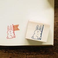 Sanby Stamps - Wood Mounted Rubber Stamp - Aibo Rabbit TSW086