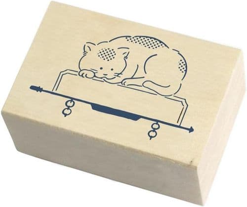 Sanby Stamps - Wood Mounted Rubber Stamp - Signboard Cat TSW117