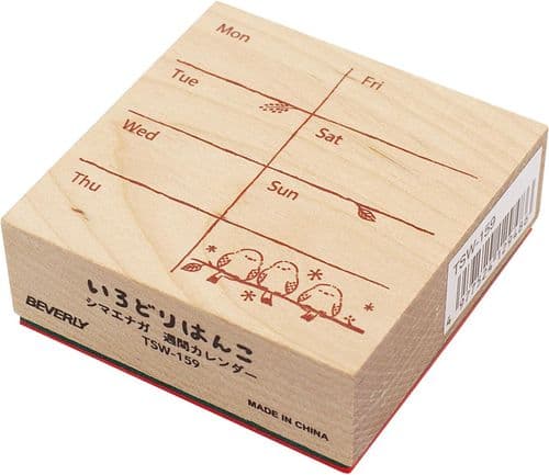 Sanby Stamps - Wood Mounted Rubber Stamp - Weekly Calender TSW159