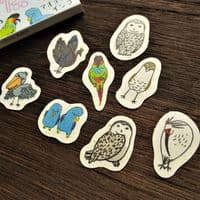 Shinzi Katoh - Flake Sticker (Banana Paper) - Endangered Species - Birds
