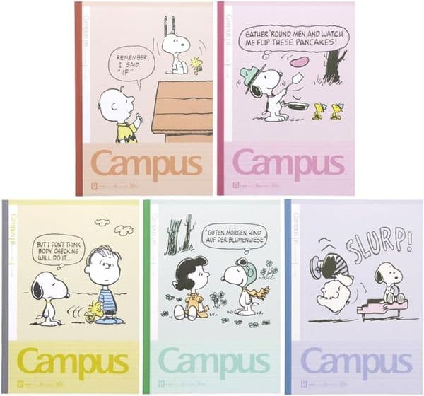 Snoopy - Campus B5 Notebook Set - Charlie Brown, Linus, Woodstock, Lucy & Schroeder