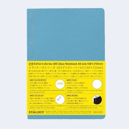 Stalogy - Editors Series - 365 Days Notebook A5 - Blue