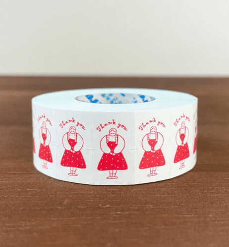 Stamp Marche - Price Label Stickers - Mar-chan Thankyou Red