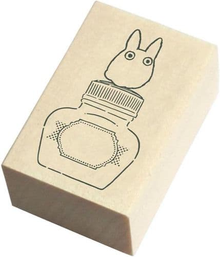 Studio Ghibli - Beverly Wood Mounted Stamp - Totoro & Ink Bottle