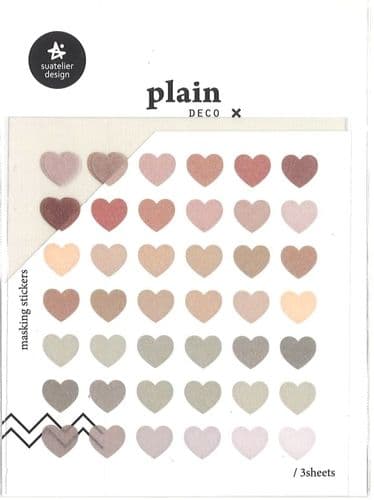 Suatelier - Planner Stickers - Plain - Deco Semi Translucent Hearts