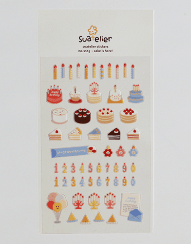 Suatelier - Sticker Sheet - Cake is Here