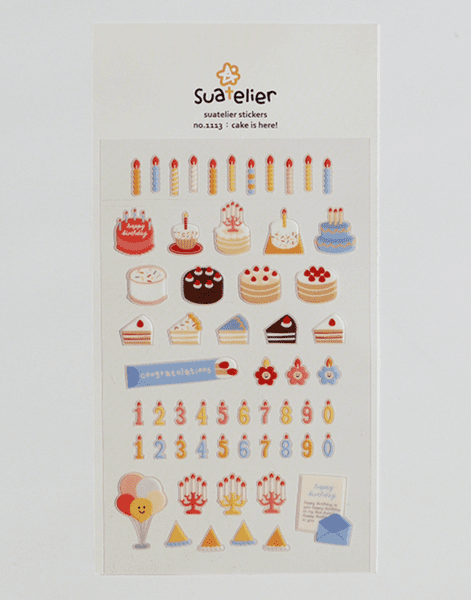 Suatelier - Sticker Sheet - Cake is Here