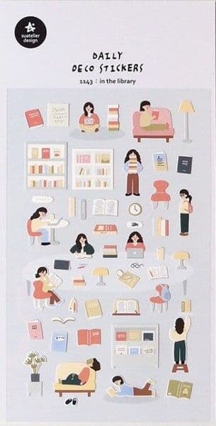 Suatelier - Sticker Sheet - Daily - In the Library