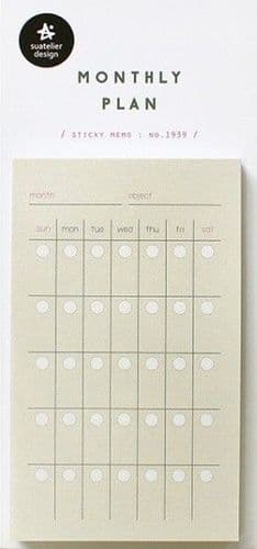 Suatelier - Sticky Note Pad - Monthly Planner