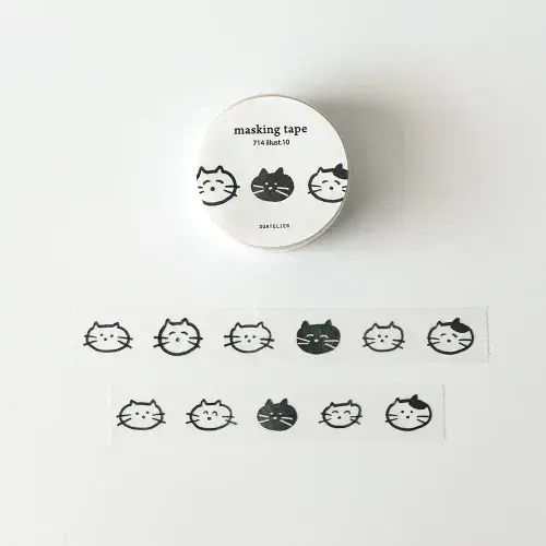 Suatelier - Washi Tape - Black & White Cat
