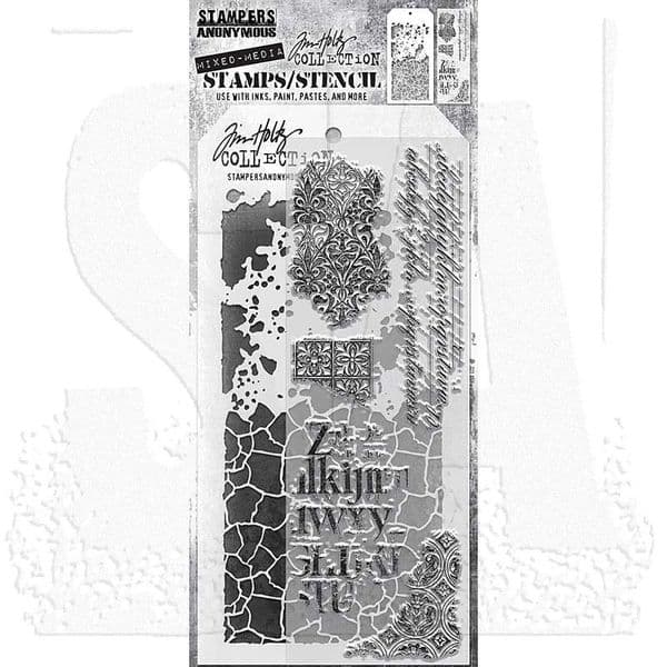 Tim Holtz Clear Stamp & Stencil Set 123