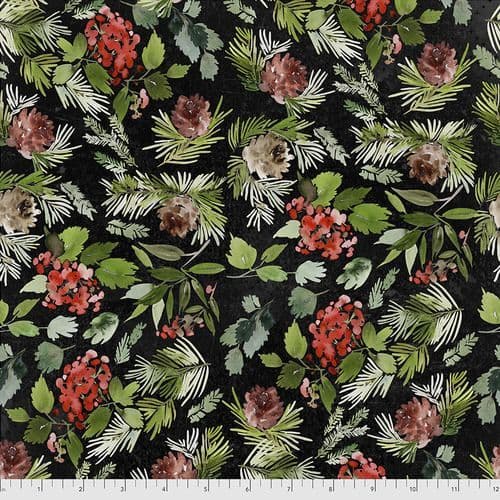 Tim Holtz - Eclectic Elements - Christmastime Collection - Evergreen Floral