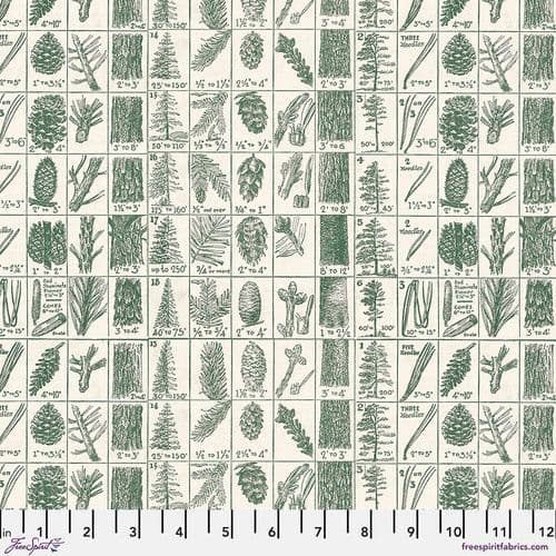 Tim Holtz - Holidays Past Fabric - 50cm - Pine Chart Flannel