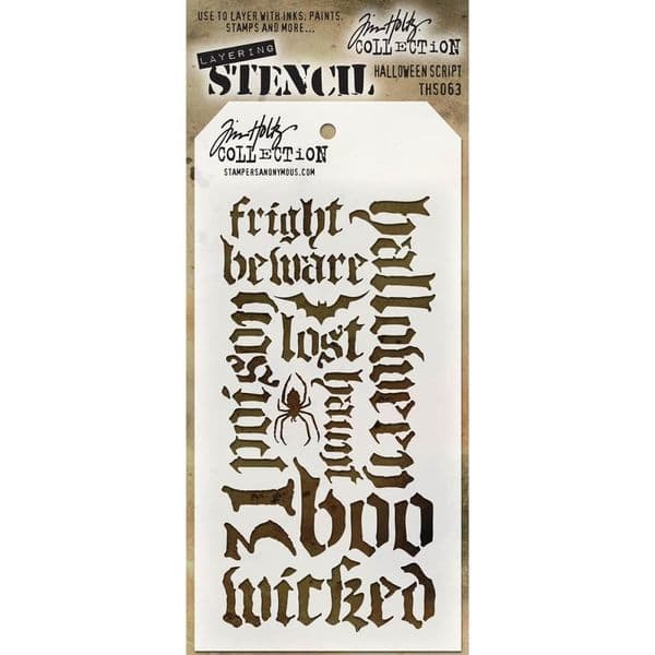 Tim Holtz - Layering Stencil - #063 - Halloween Script
