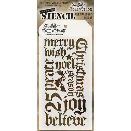 Tim Holtz - Layering Stencil - #066 Holiday Script