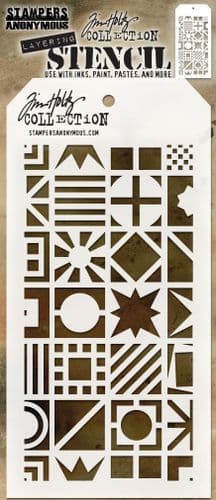 Tim Holtz - Layering Stencil - #123 Patchwork Cube