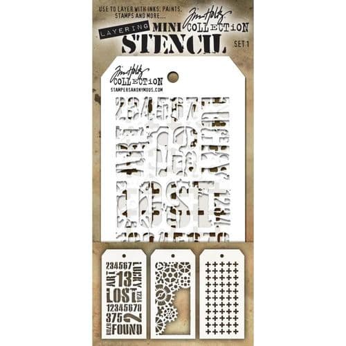 Tim Holtz - Mini Layering Stencils - Set #001