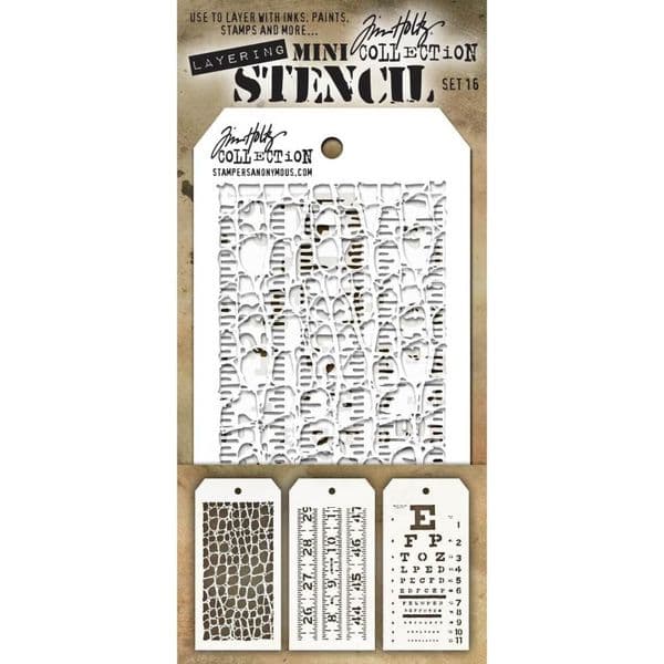 Tim Holtz - Mini Layering Stencils - Set #016