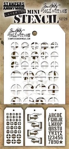 Tim Holtz - Mini Layering Stencils - set #029