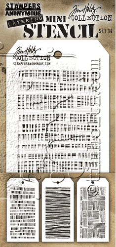 Tim Holtz - Mini Layering Stencils - set #034