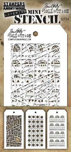 Tim Holtz - Mini Layering Stencils - set #051