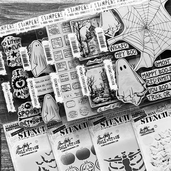 Tim Holtz - Rubber Stamps & Stencil - Halloween Bundle 2024