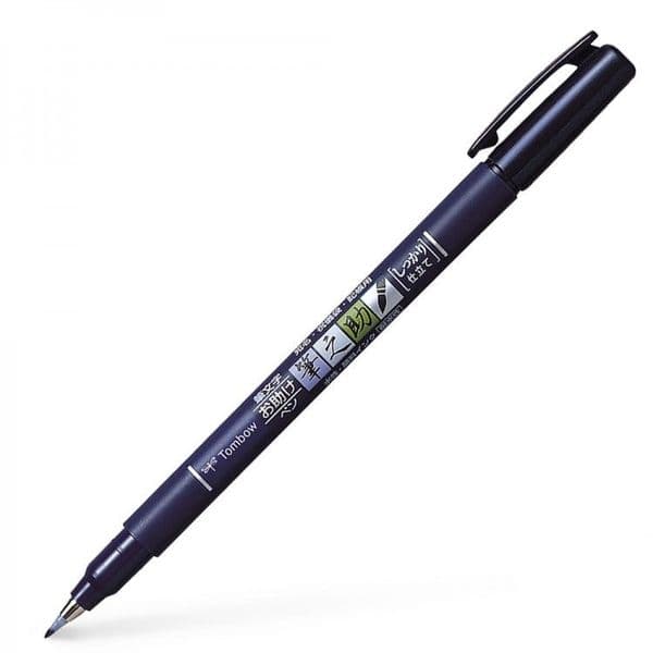 Tombow Fudenosuke Brush pen -  Hard Tip (Blue)