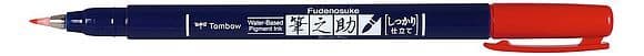Tombow Fudenosuke Brush pen - Hard Tip - Red